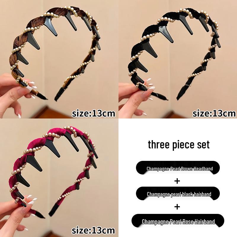 2025 Women's Luxury Pearl Skull Headband: Stylish Fashion Accessory for Face Washing