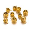 20pcs Stainless Steel Spacer Beads Pendant Charms Clasps Gold Color Bail Beads for DIY Jewelry Making Charms Bracelets 4mm Hole