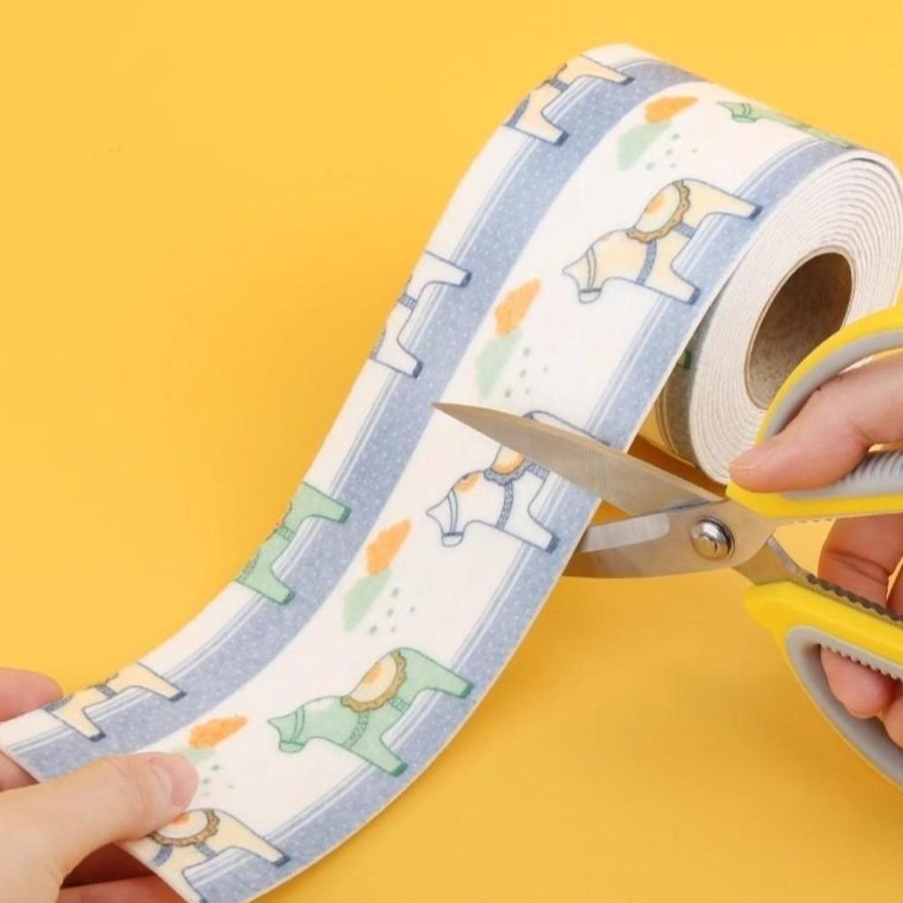 4PCS Thickened Water Absorbing Stickers Washable Moisture Absorbent Anti-Frost Stickers Velvet Texture Cartoon Pattern