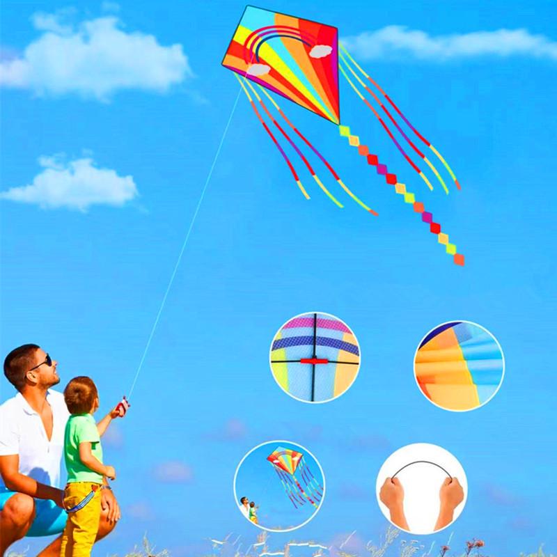 Vibrant Diamond Triangle Kite - Easy to Fly in Light Breeze for Kids