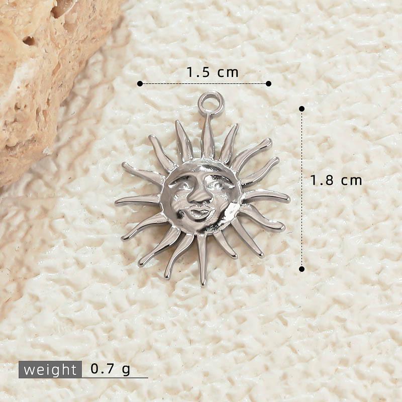 Handmade 18K Gold Plated Stainless Steel Sun Star Pendant Necklace.