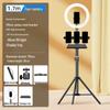 Dual Phone Streaming Stand with Multi-Camera Selfie Gadget and Fill Light for Douyin