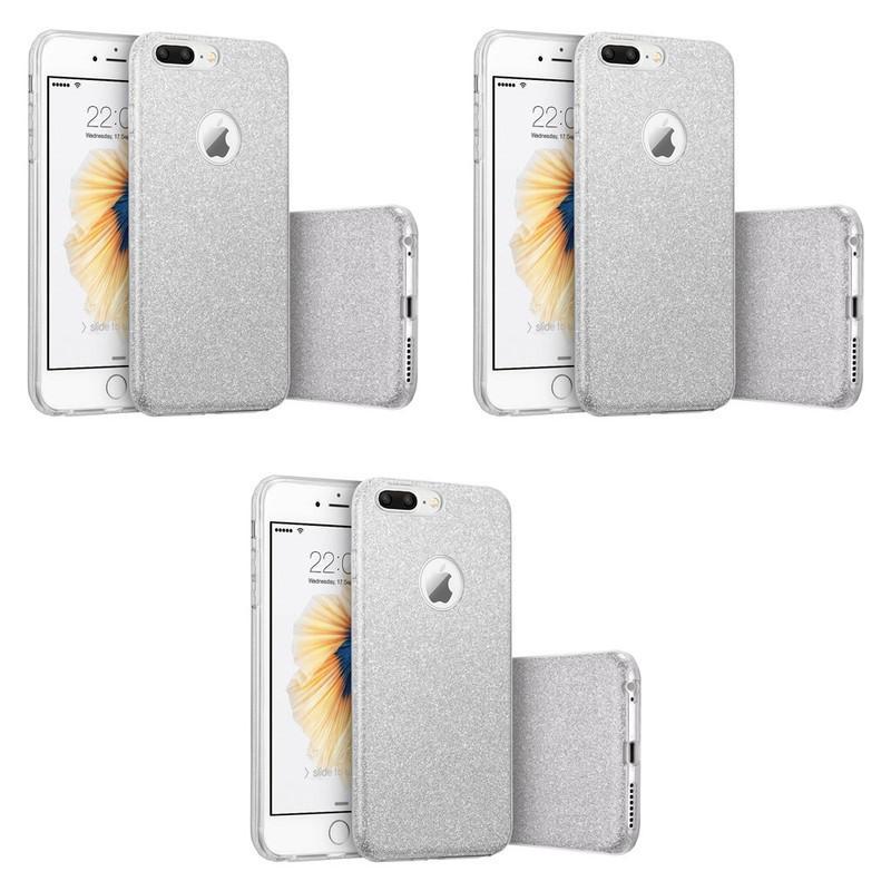 For Apple Iphone 7 Plus Protective Tpu Pc Glitter Phone Case With Full Coverage For Shock Absorption