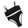 2 sztuk/zestaw Usztywniany strój kąpielowy Slim Fit Metalowa klamra Pasek Projekt Bikini Set do pływania