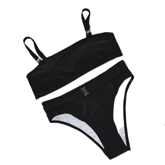 2 sztuk/zestaw Usztywniany strój kąpielowy Slim Fit Metalowa klamra Pasek Projekt Bikini Set do pływania