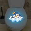Cute Glow-In-The-Dark Penguin Toilet Sticker Glow Blue Wall Stickers Home Bathroom Decor Self-Adhesive Removable Decal