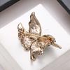 Colorful Rhinestone Enamel Hummingbird Brooch For Women Cute Vivid Flying Birds Animal Pins Scarf Dress Coat Badge Party Jewelry