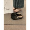 Niche hollow breathable mesh yarn bag head half slippers women summer wear a pedal thick bottom fishing net