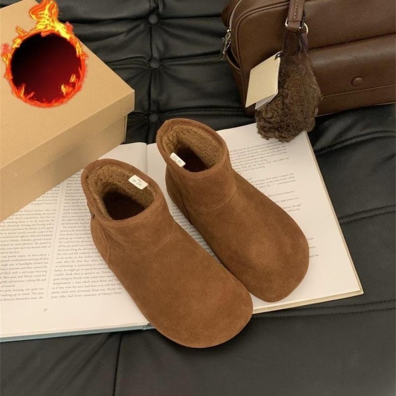 Retro Large-head Short Boots for Women, New Autumn-winter Style, Height-increasing Shoes, Short Boots