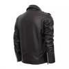 Men Pu Leather Motorcycle Jacket Multi Zipper Belt Hip Hop Biker Casual Outerwear