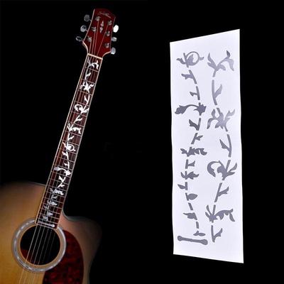 1 Stück DIY Lebensbaum Gitarren- oder Bass-Griffbrett Einlegeaufkleber Silberfarben