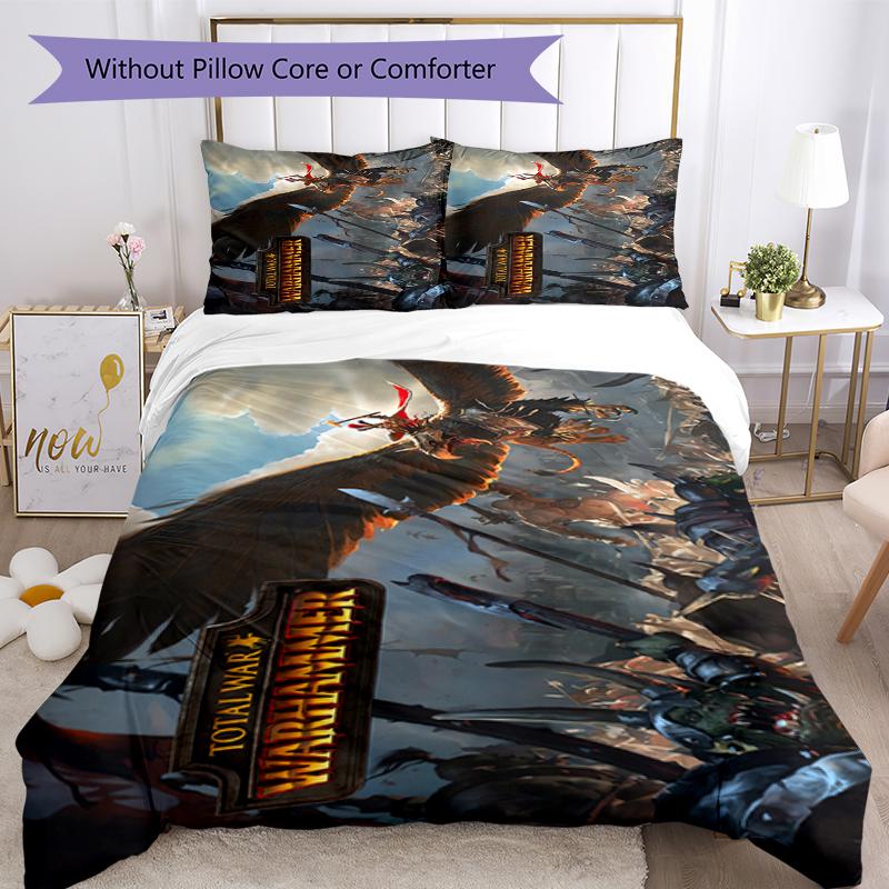 3pcs Total War Bedding Set Duvet Cover Closure Includes 1 Duvet Cover & 2 Pillowcases, Soft and Comfortable for All Seasons.