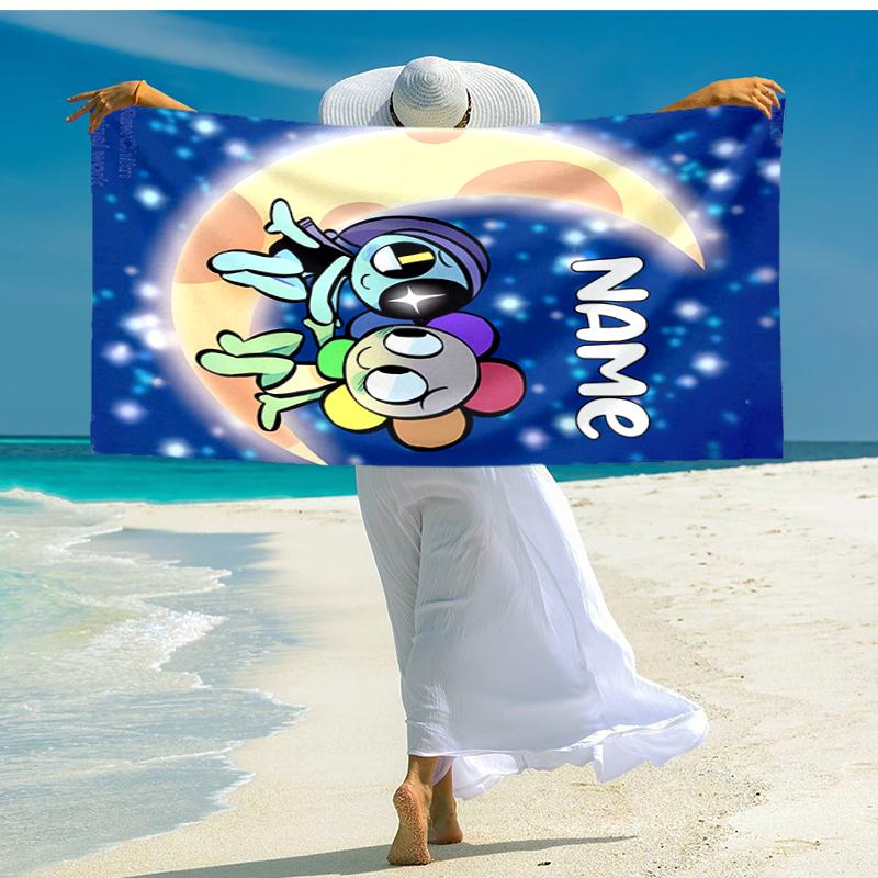 Personalized customized proof beach towel with game Dandy's World pattern - soft, absorbent, quick-drying, perfect swimming, camping&bathing