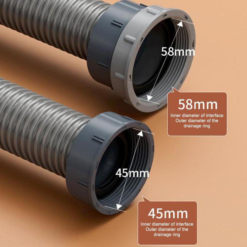 Thickened Kitchen Sink Drain Pipe Garbage Disposal Drain Hose Washing Basin Connecting Pipe Kitchen Drainage Plastic Hose