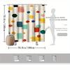 Abstract Geometric Shower Curtain, Colorful Polka Dot Design, Artistic Home Decor, Bath & Bathtub Decor