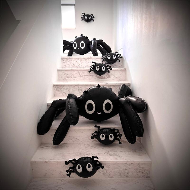 Halloween Spider Balloon - 3D Black Inflatable Decor for Party, Ghost  Festival & Trick - or - Treat  Supplies  (Air - Filled)