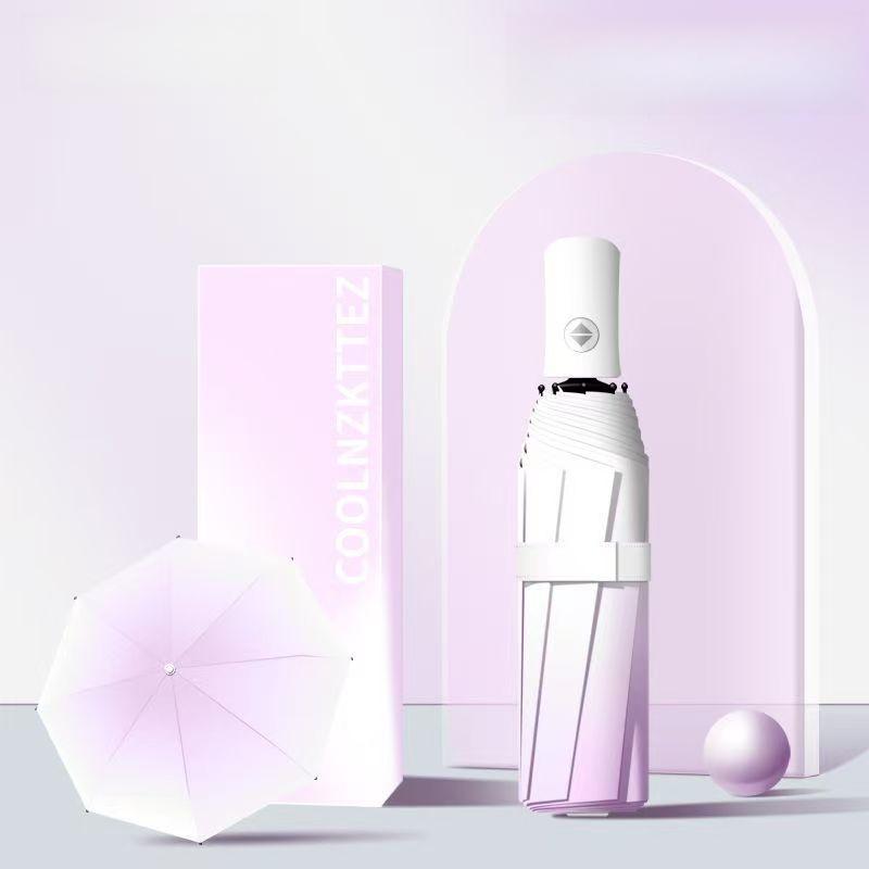 Gradient Automatic Folding Umbrella Compact Sun Anti UV Protection Parasol Strong Windproof Umbrella