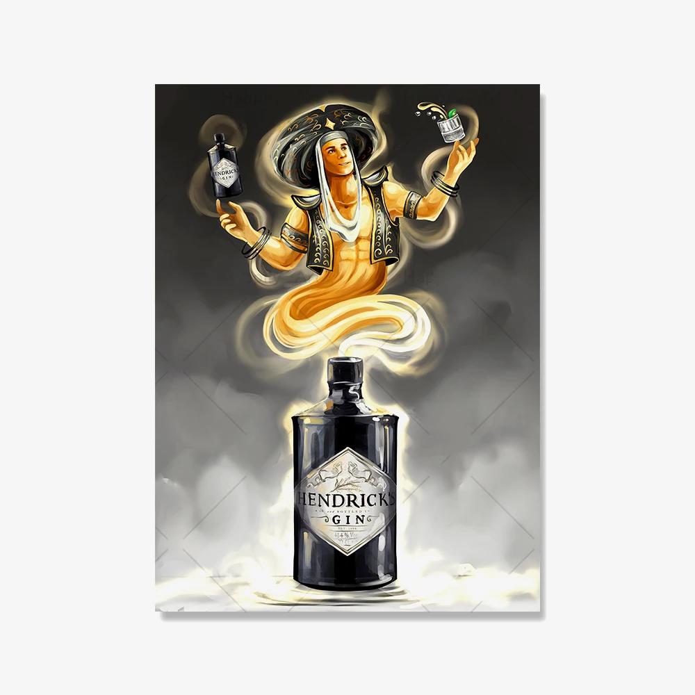 

Скандинавская кухня, абстрактный джин, знаменитая фигура, настенное искусство, холст, живопись, постеры и принты, настенные панно для бара, украшения дома 21x30cm No Framed