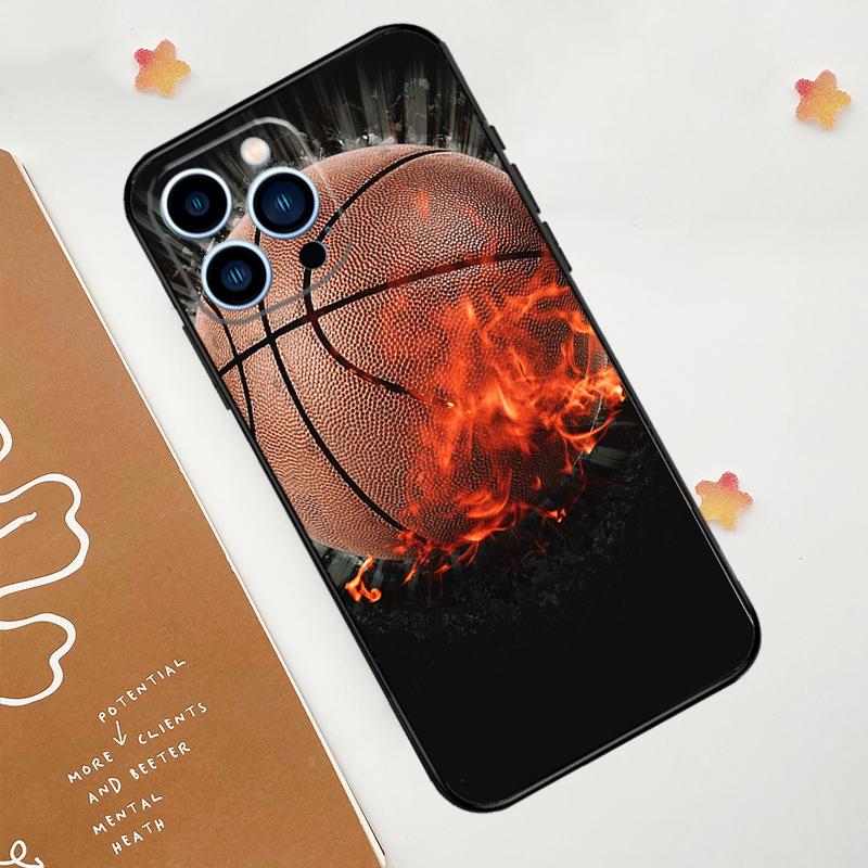 Basketball On Fire Phone Case For iPhone 17 Pro Max 14 13 12 11 15 16 Pro Max mini 16 Plus 16e 17 Air Funda