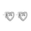 925 Sterling Silver Jewelry Clear CZ Coração Redemoinhos Brincos de pino para mulheres Prata S925 Brincos Pendientes Mujer