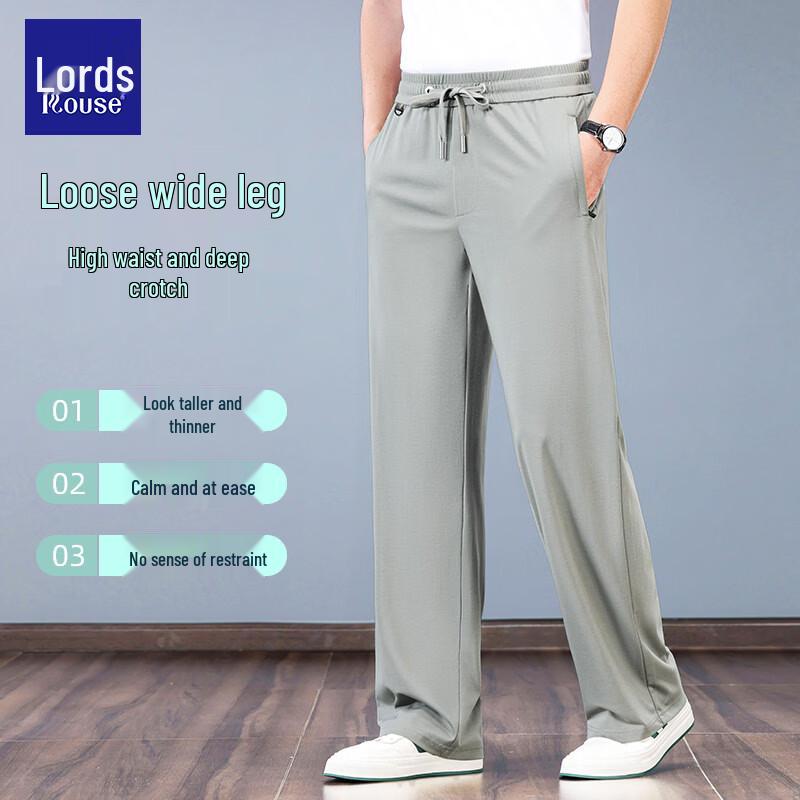 Men's Silk Blend Quick-Dry Straight-Leg Casual Pants