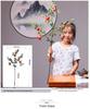 Artificial Pomegranate and Persimmon Fruit Flower Branch for Living Room or Entryway Decor