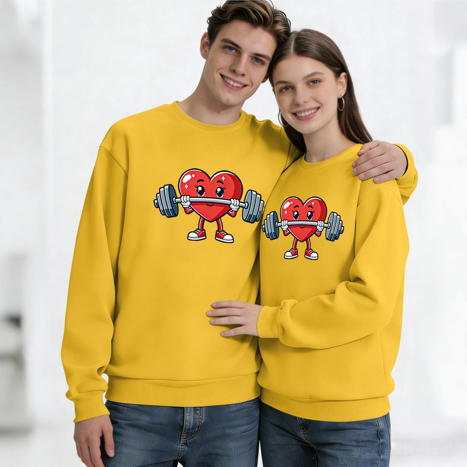 

Men s Round Neck Long Sleeve Top, Unisex, Couple Casual Sports Top XL жовтий