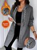 European & American Women's Hooded Long Coat - Autumn/Winter Plus Size, Solid Color, Warm Overcoat.
