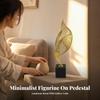 Geometric Leaf Sculpture with Square Base Sturdy for Shelf Display, Office