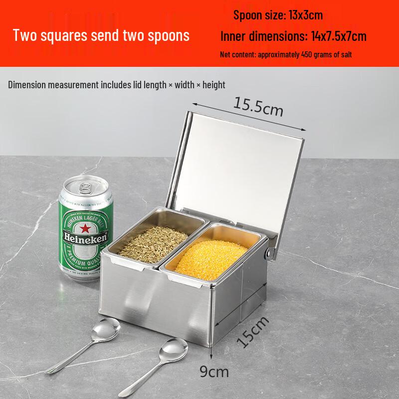 ZISIZ 201 Stainless Steel Flip-top Condiment Box