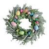 Easter Egg Wreath Easter Door Garland with Colorful Easter Eggs Artificial Easter Wreath f