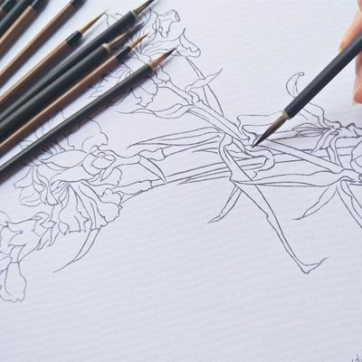 3 pezzi/set capelli di donnola baffi di ratto pennelli per pittura pittura meticolosa acquerello disegnato a mano penna foglia tendine bianco linea sottile dettaglio pennello da disegno