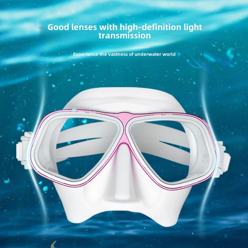 Hot Selling Double Lens Anti-Fog Free Diving Mask Tempered Glass Myopia Lenses Aluminum Alloy Frame Liquid Silicone Spearfishing
