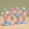 Macaron Candy Series Nutcracker Puppet Soldier 12CM Christmas Tree Pendant 1/4Pcs Holiday Home Decoration Candy Themed Party