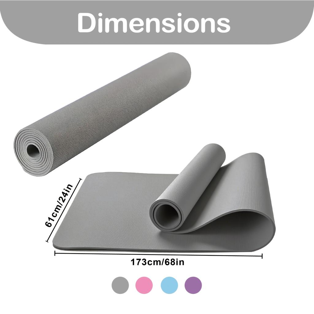 High Density EVA Yoga Mat Durable Professional Mat for Men and Women Home Workout Non-Slip 3mm Pilates Mat with Shock Absorption and Portability