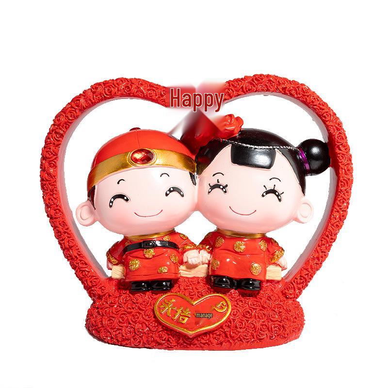 Newlywed Luck Chinese Wedding Ornaments: Resin Dolls for Home Decor & Gifts