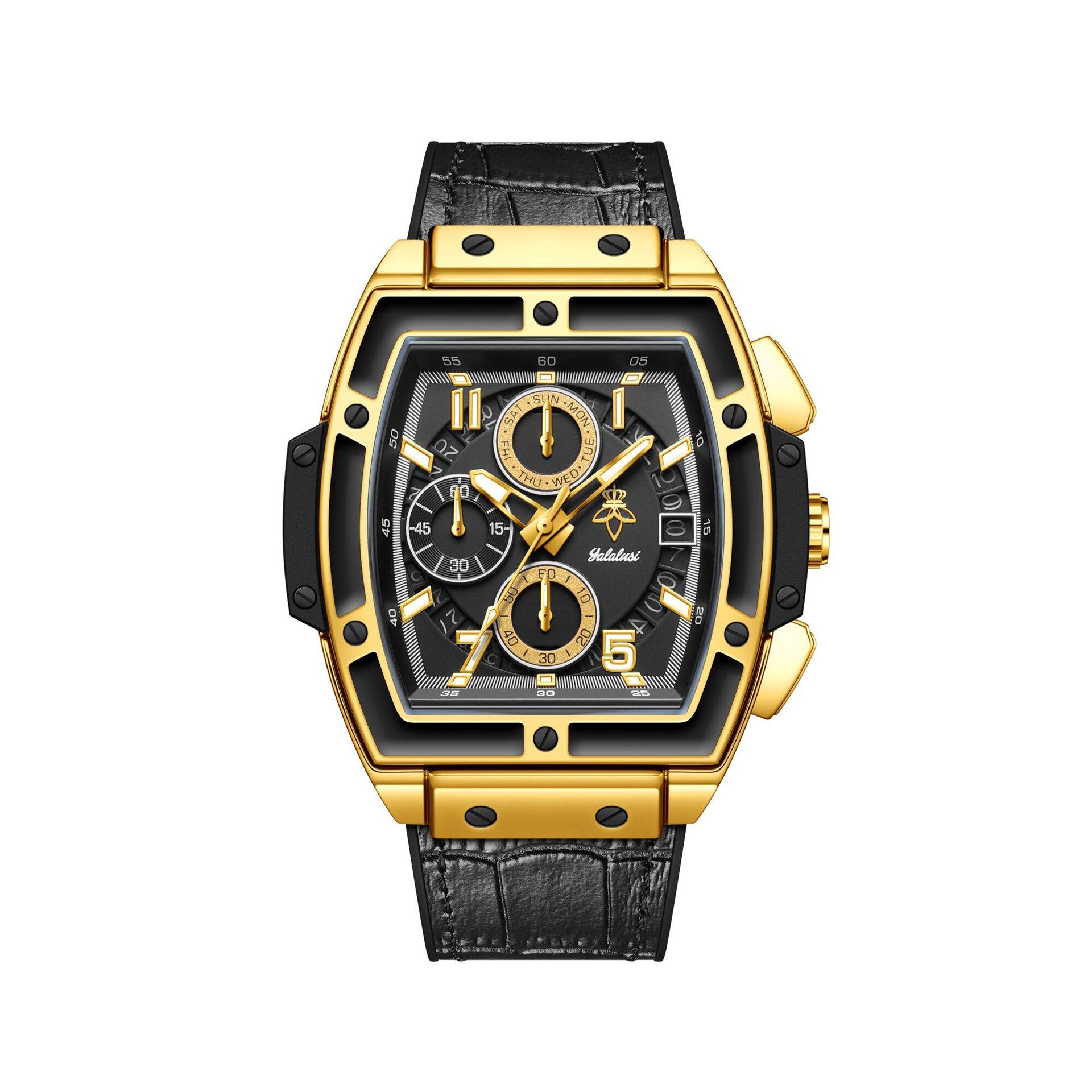 Yalalusi Premium Barrel-Shaped Men S Watch Casual Waterproof Luminous Versatile Trendy Fashion Business Men S Watch