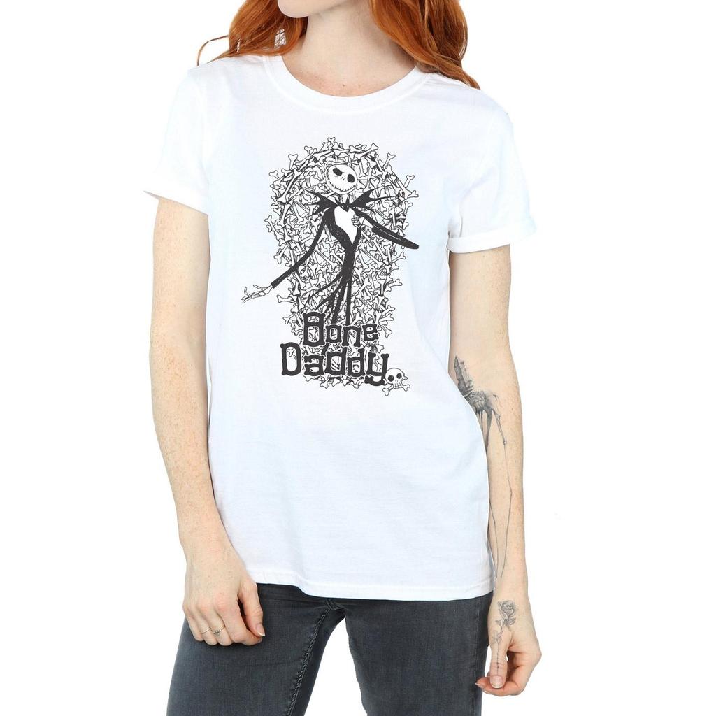 Disney Womens/Ladies Nightmare Before Christmas Bone Daddy Cotton Boyfriend T-Shirt