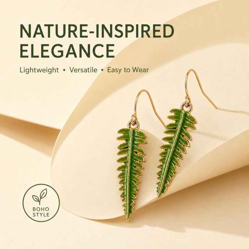 Alloy Leaf Dangle Earrings Fern Leaf Drop Earrings New Plant Pendant Earrings Wome Daily Wear