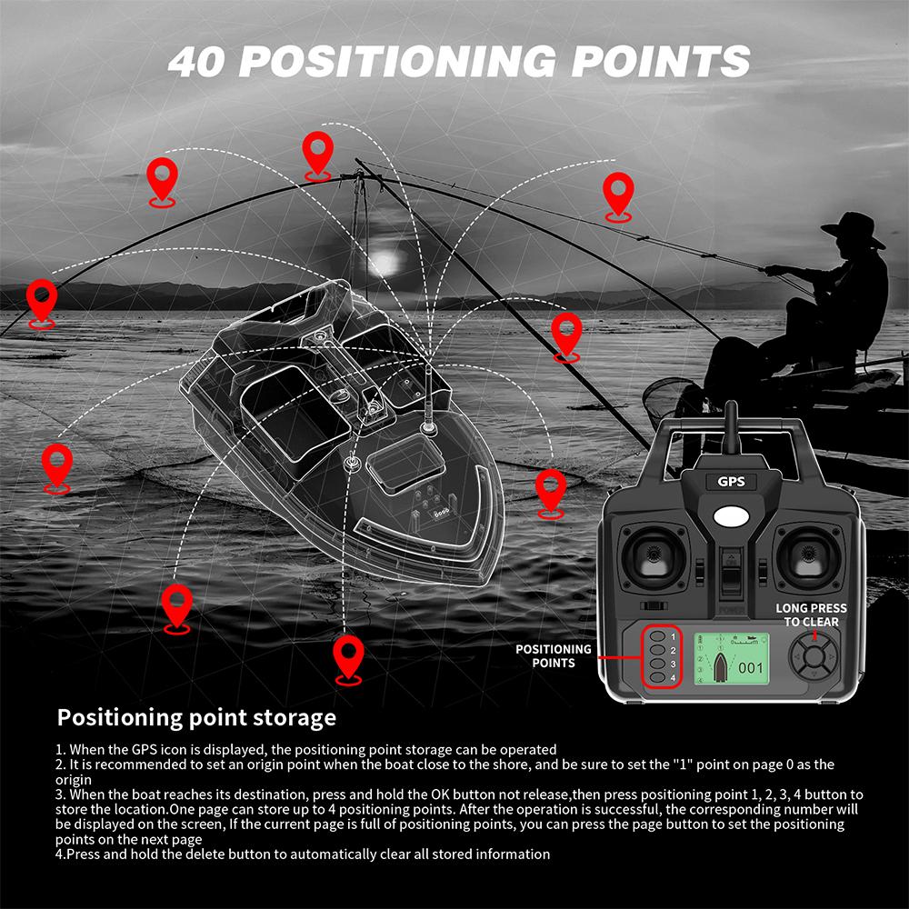 GPS Köderboot Lokeevan V020 12000mAh Akku Doppelmotor 3 Behälter 2KG Traglast 500M Fernbedienung