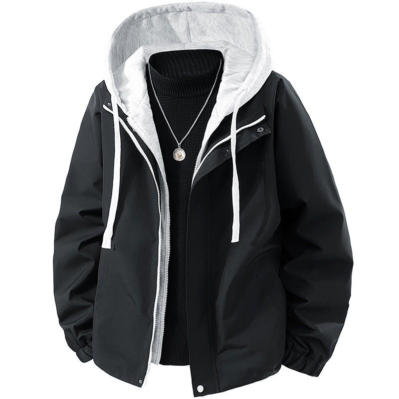 Herren Oversize Kapuzenjacke 2026 Lässige Streetwear Winddichte Oberbekleidung Lockerer Schnitt Langarm