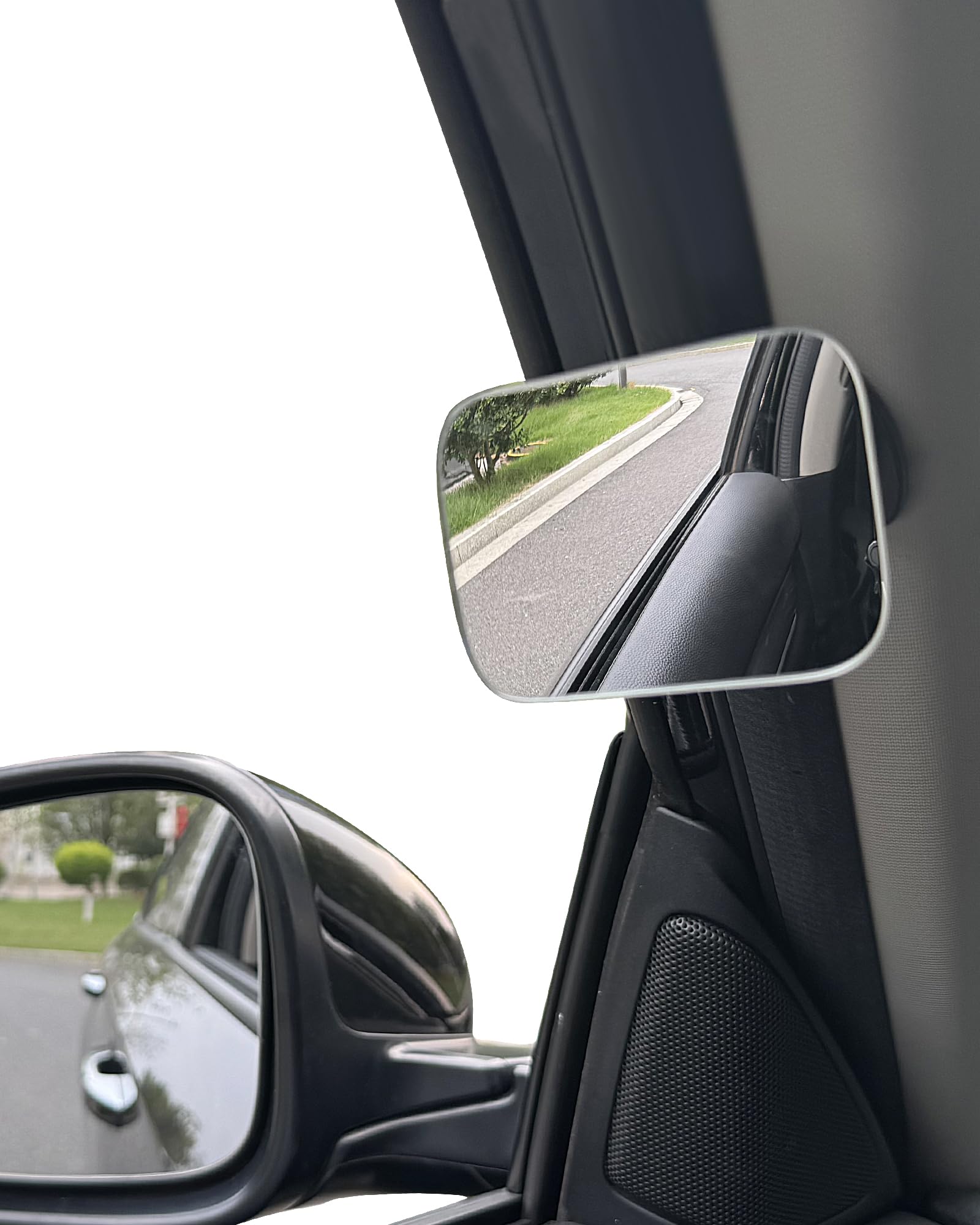 

Phinus Set Automotive Auxiliary Side Blind Spot Support Mirror for Safe Driving Rearward Accident Rearview 2-Piece Mirror, Driver/Passenger Side, чорний