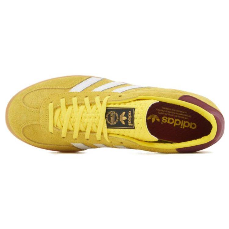 adidas  Gazelle Indoor Bright Yellow Burgundy Women Sneakers Cloud-White Collegiate-Burgundy IE7003