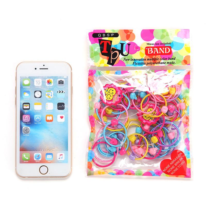 Colored children's hair band, candy-colored headband, cartoon hair rope, headgear 2 yuan store, little girl with hair rubber band