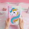 Unicorn Cartoon Lock Plush Notebook - Cute Diary for Students, Girls' Gift
