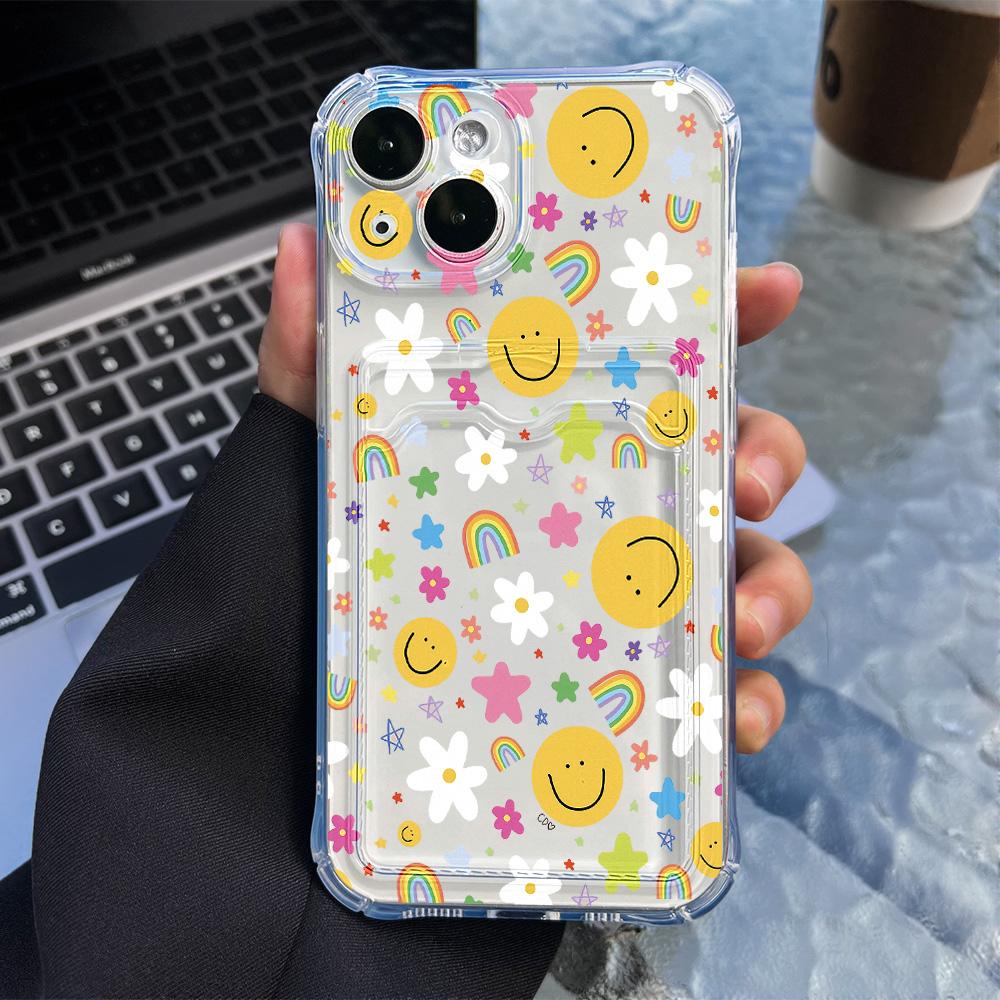 

Чехол-карточка для iPhone 11 13 XR 15 14 Pro Max iPhone 12 16 7 8 Plus XS Max Samsung S24 S23 A15 A55 A05 A54 Redmi 12 13C 13 9 с защитой от мультфильмов iPhone 13 Pro Max чистый