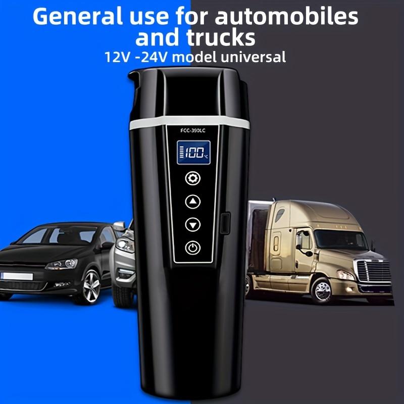12V/24V Beheizbarer Smart-Becher für das Auto Mit Temperaturregelung Edelstahl Elektrischer Wasserbecher Wasserkocher Kaffee Milch Erwärmt Fahrzeugzubehör