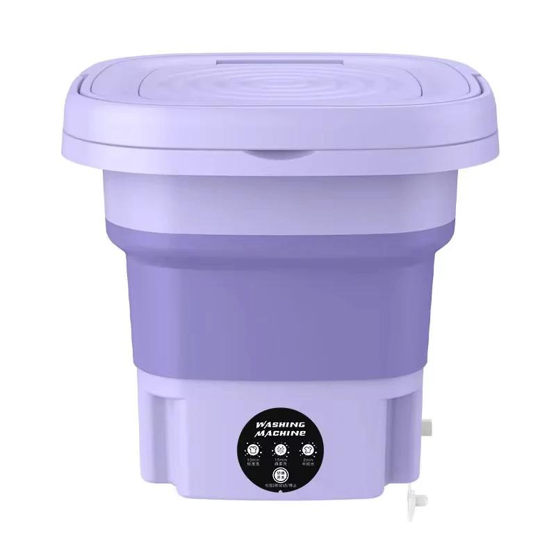 8L Portable Small Foldable Washing Machine with Spin Dryer For Socks Underwear Panties Washer Household Mini Washing Machine