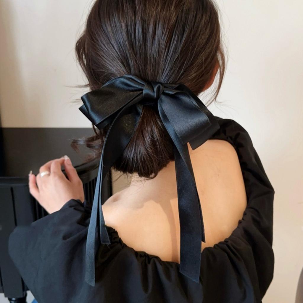 1pc Girl Ballet Stlyle Bow Streamer Hairpin, Female Elegant Sweet and Lovely Fashion Temperament Korean Version Headwear