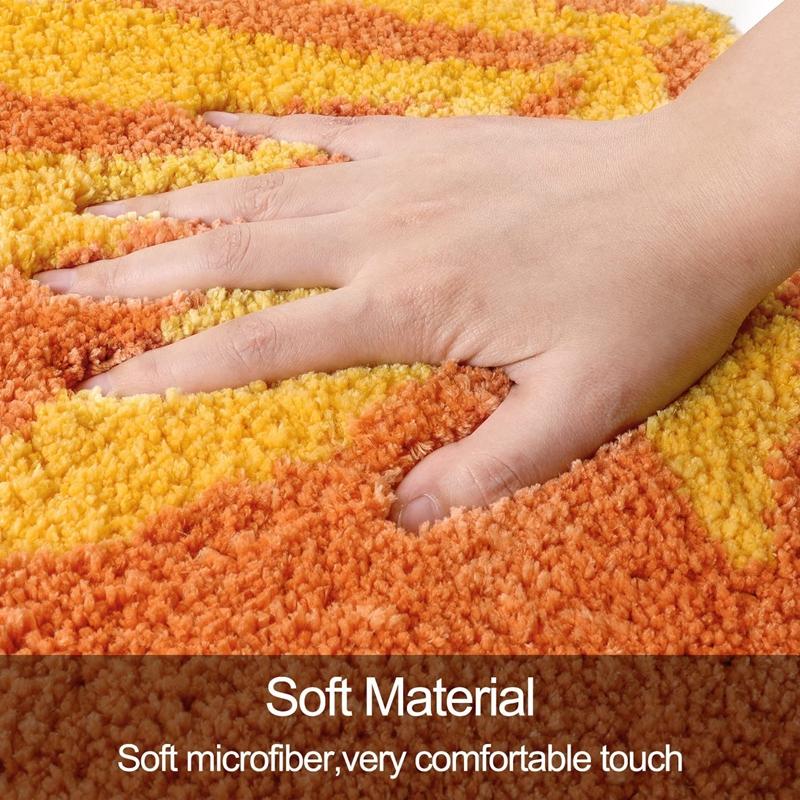 Bathroom Rugs Colorful Abstract Leaves Cute Bath Mat Boho Bath Rug Microfiber Floor Mats for Tub Bathroom Indoor Doormat